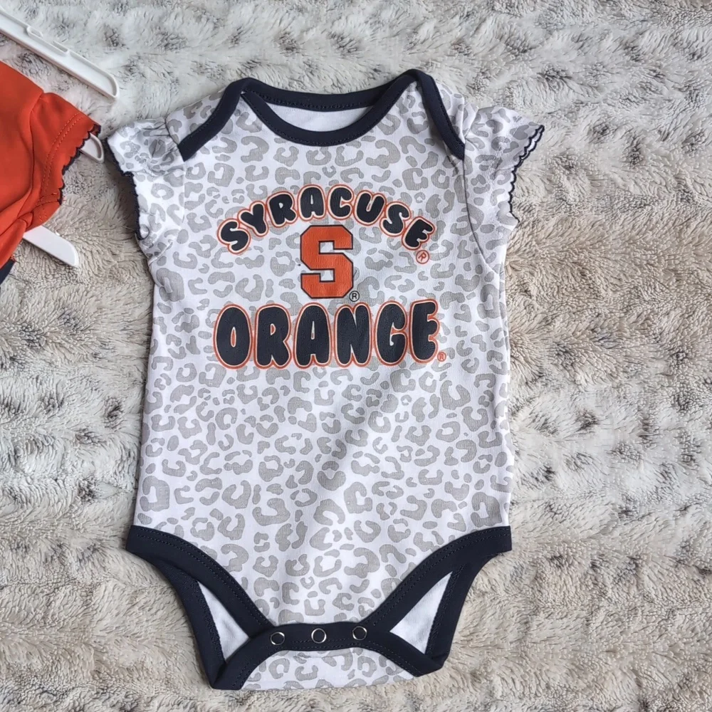 Syracuse Orange Girl's Officially Licensed Leopard Print 3 Piece Creeper…